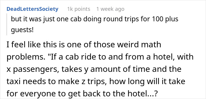 Text exchange discussing a taxi for 100 guests at a wedding and logistic confusion. Text exchange discussing a taxi for 100 guests at a wedding and logistic confusion.