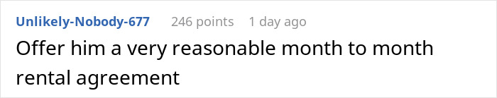 Comment suggesting a reasonable rental agreement, related to a boyfriend upset about a mortgage. Comment suggesting a reasonable rental agreement, related to a boyfriend upset about a mortgage.