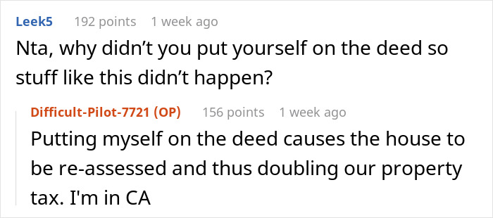 Text discussion about mortgage deeds and property tax implications in California.