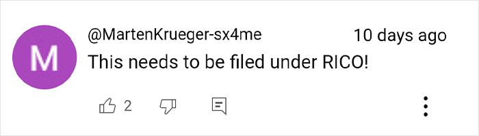 Comment on tiny home fraud in California, mentioning RICO filing.