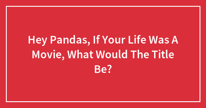 Hey Pandas, If Your Life Was A Movie, What Would The Title Be? (Closed)