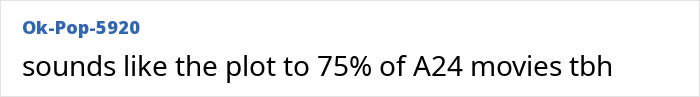 &ldquo;Comment comparing the film to typical A24 movie plots.&rdquo;