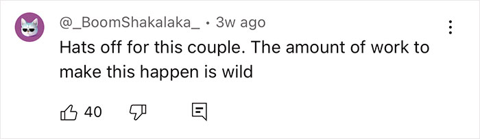 Comment praising a couple for building their own off-grid yurt. Comment praising a couple for building their own off-grid yurt.