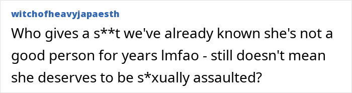 Screenshot of a comment discussing Blake Lively and controversial behavior.