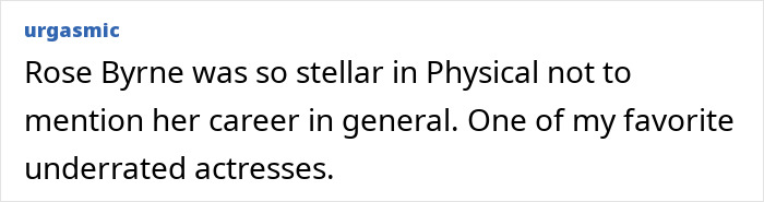 Kommentar lobt Rose Byrnes Leistung in "Physical" und ihre Karriere.