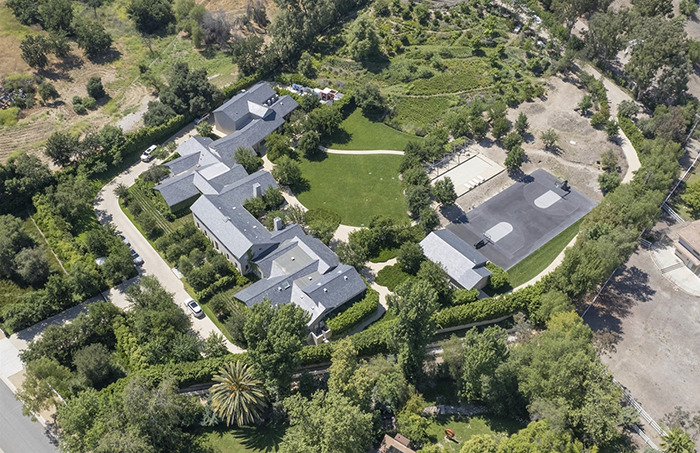 Aerial view of Kim Kardashian's home. Aerial view of Kim Kardashian's home.