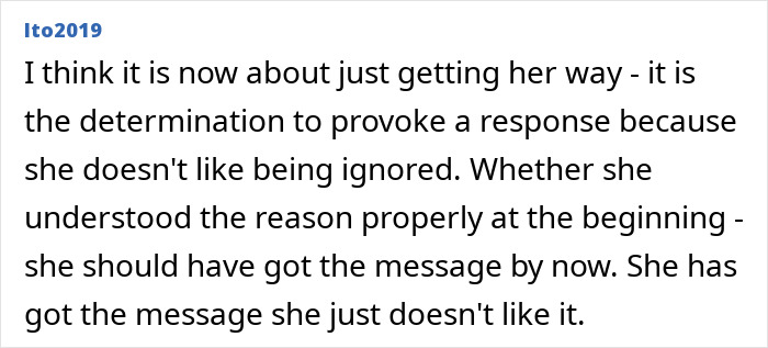 Text exchange about a woman persistently seeking updates from acquaintances after 7 years.