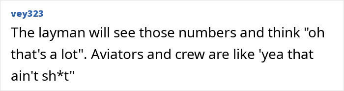 Text by user vey323 about aviators and crew interpreting numbers differently. Text by user vey323 about aviators and crew interpreting numbers differently.