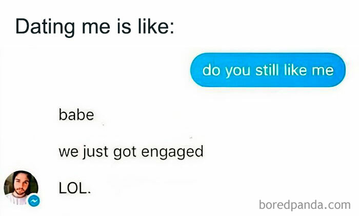 Text exchange meme humorously depicting modern dating dynamics.