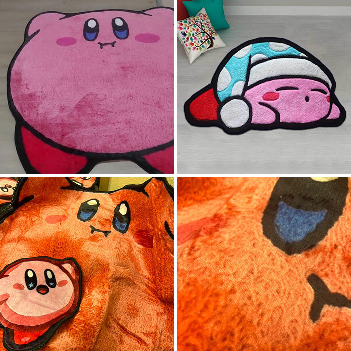 Funny online shopping fails with cartoon character rugs and blankets.