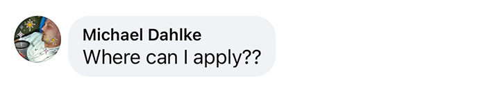 Chat message asking about applying for a future body freezing service.