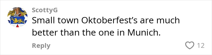 Comment on Oktoberfest preference, highlighting cultural insights.