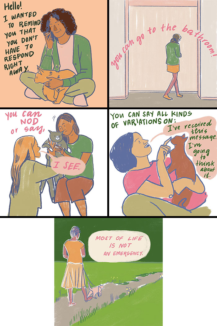 Illustrations by Sophie Lucido Johnson about slowing down and appreciating simple moments in life.