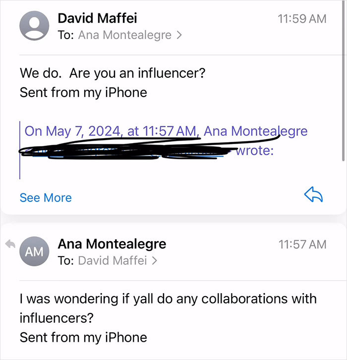 Emails discussing influencer collaborations in 2024, highlighting their relevance.