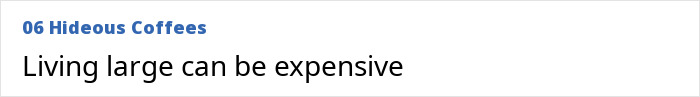 "Text stating 'Living large can be expensive' emphasizing luxury lifestyle implications.