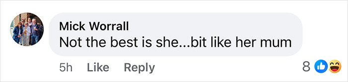 "Comment on Madonna's daughter, with emojis for reactions, expressing a comparison to her mother.