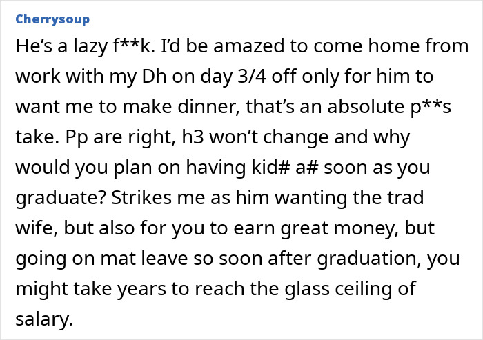 Text image discussing relationship and partner's refusal to help.