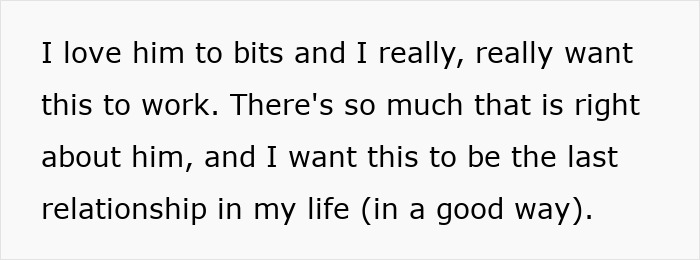 Text expressing desire for a lasting relationship despite domestic labor expectations. Text expressing desire for a lasting relationship despite domestic labor expectations.