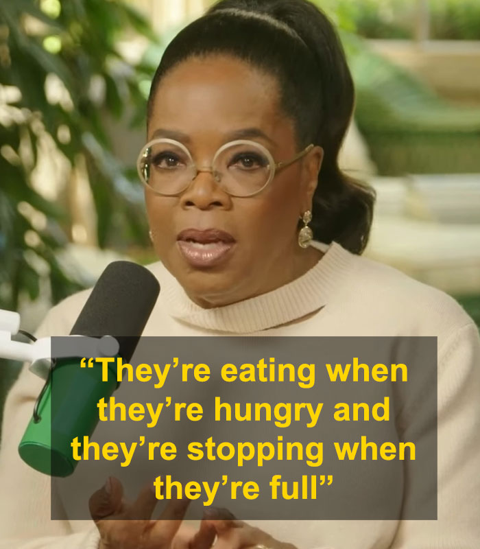 A person speaking into a microphone, discussing insights on thin people after taking Ozempic, with a quote overlay. A person speaking into a microphone, discussing insights on thin people after taking Ozempic, with a quote overlay.