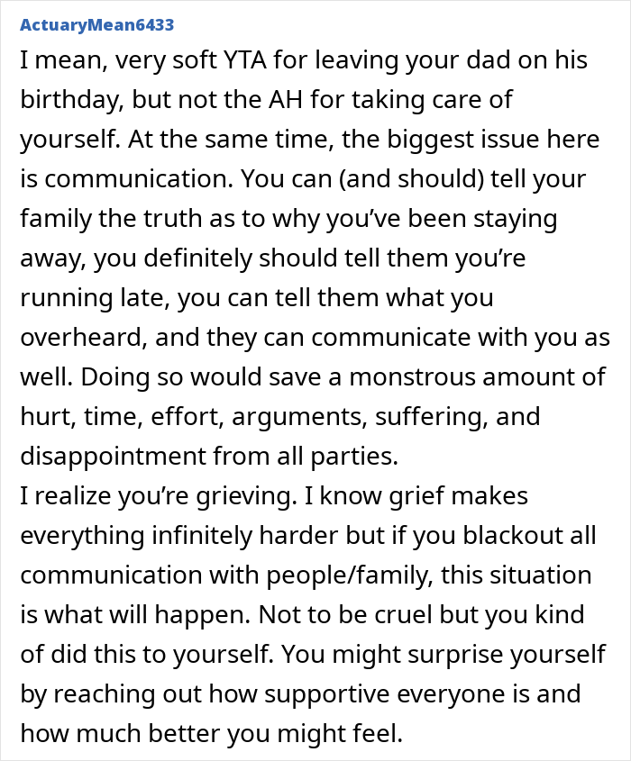 Text discussing communication issues and grief related to a family situation and miscarriage. Text discussing communication issues and grief related to a family situation and miscarriage.