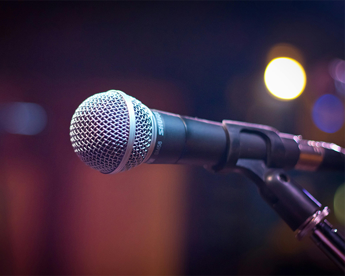 Stock photo of a microphone.