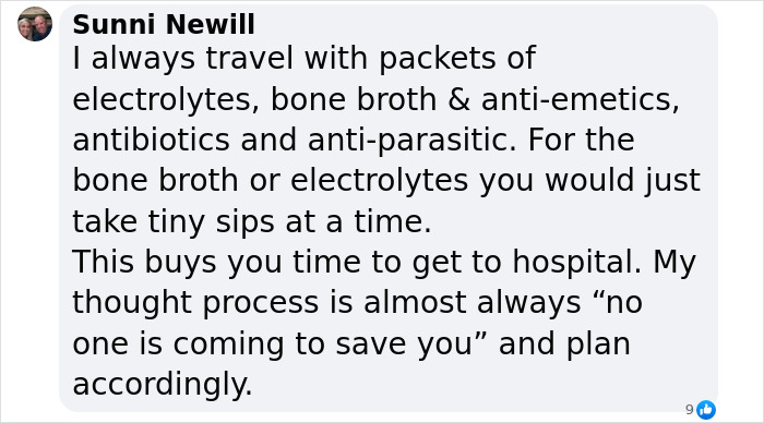 Text on travel preparation tips for illness at a Cancun resort.