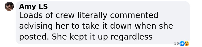 Comment discussing crew advising removal of a video, relevant to flight attendant's situation with GoFundMe for lingerie business. Comment discussing crew advising removal of a video, relevant to flight attendant's situation with GoFundMe for lingerie business.