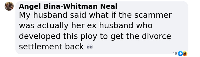 Comment discussing a Fake AI Brad Pitt scam with a humorous twist on a possible divorce ploy. Comment discussing a Fake AI Brad Pitt scam with a humorous twist on a possible divorce ploy.