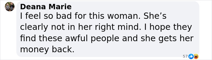 Comment expressing sympathy for a woman scammed out of 800k Euros by fake AI Brad Pitt. Comment expressing sympathy for a woman scammed out of 800k Euros by fake AI Brad Pitt.