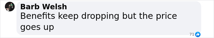 Comment expressing dissatisfaction with UnitedHealth price increase. Comment expressing dissatisfaction with UnitedHealth price increase.
