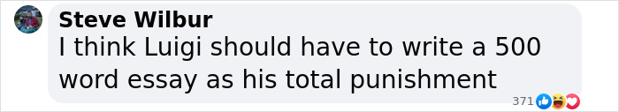 Steve Wilbur jokingly suggests a 500-word essay as punishment on social media. Steve Wilbur jokingly suggests a 500-word essay as punishment on social media.