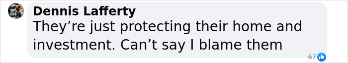 Text message stating, "They're just protecting their home and investment. Can't say I blame them," about private firefighters. Text message stating, "They're just protecting their home and investment. Can't say I blame them," about private firefighters.