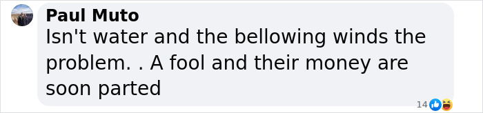 "Comment mentioning problems with wind and fire, questioning hiring private firefighters for wildfire protection. "Comment mentioning problems with wind and fire, questioning hiring private firefighters for wildfire protection.