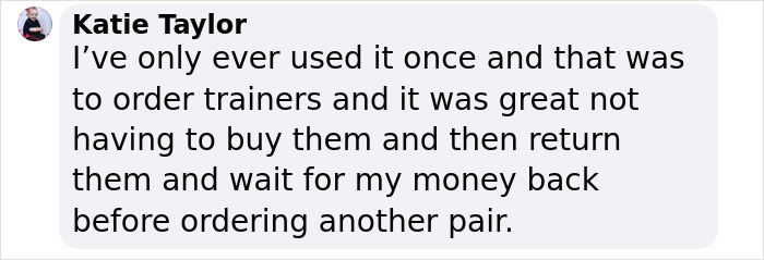 User comment on Amazon's AI impact on "Try Before You Buy" shopping service. User comment on Amazon's AI impact on "Try Before You Buy" shopping service.