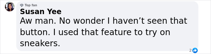 Comment expressing frustration over Amazon's "Try Before You Buy" service removal. Comment expressing frustration over Amazon's "Try Before You Buy" service removal.