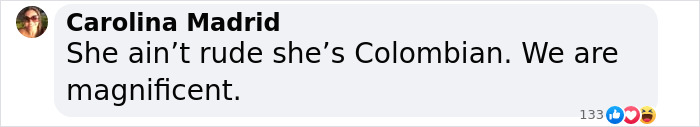 Comment defending a celebrity labeled as rude, emphasizing cultural pride. Comment defending a celebrity labeled as rude, emphasizing cultural pride.