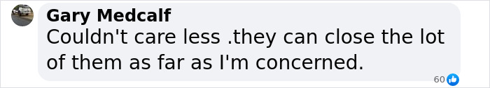 Text message expressing indifference about McDonald's closures.