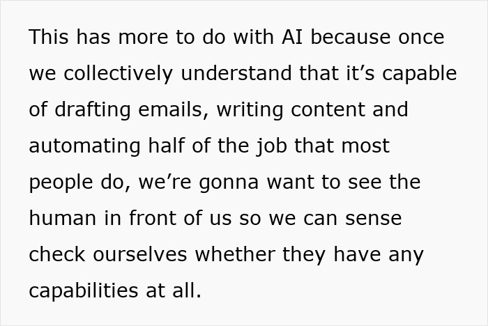 Text discussing AI's impact on jobs and the potential shift towards valuing human capabilities in a post-brain rot era. Text discussing AI's impact on jobs and the potential shift towards valuing human capabilities in a post-brain rot era.