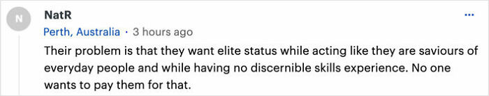 Comment on Meghan Markle's behavior affecting staff, mentioning elite status and lack of skills experience.