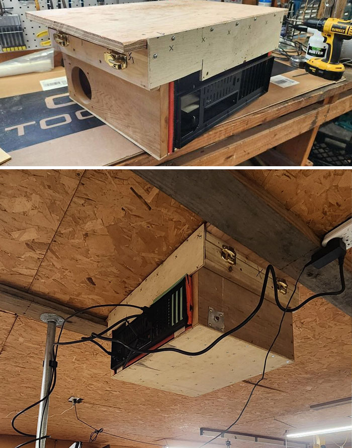 I Built A Dust Resistant Computer Into The Ceiling Of My Workshop Because Why Not?