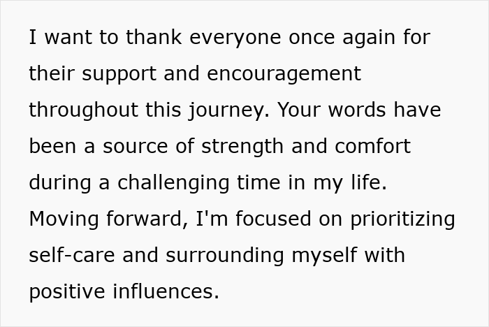 Text on support, encouragement, self-care, and positivity in a personal journey.