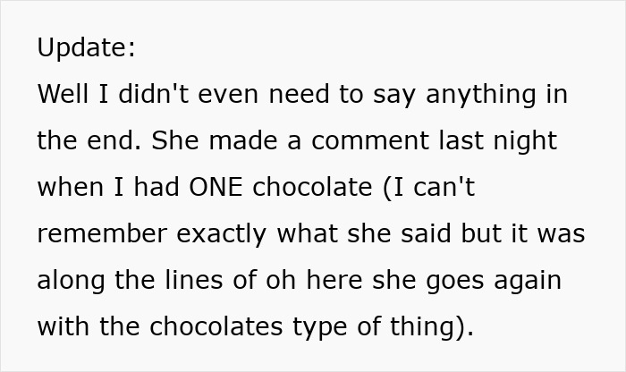 SIL Can’t Stop Making Remarks About Woman’s Eating Habits, Embarrassed When Nephew Confronts Her SIL Can’t Stop Making Remarks About Woman’s Eating Habits, Embarrassed When Nephew Confronts Her