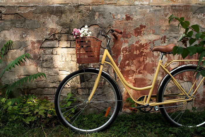Yellow bike with a basket of flowers against a rustic wall, symbolizing a spoiled brat incident. Yellow bike with a basket of flowers against a rustic wall, symbolizing a spoiled brat incident.