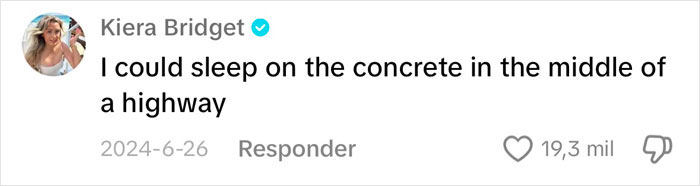 Comment from social media about sleepmaxxing trend, expressing surprise with a playful exaggeration.