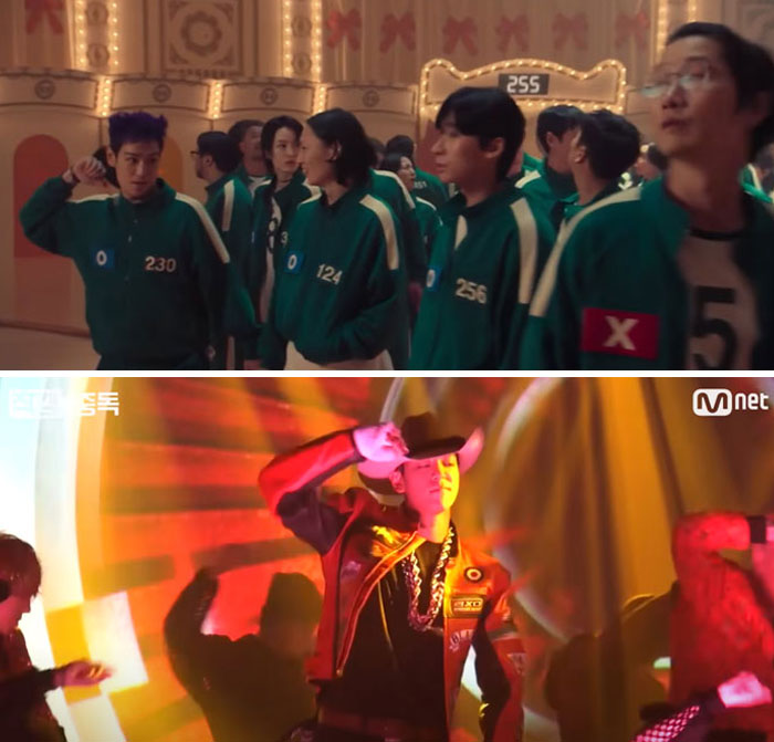 Scene with players and dancers highlighting Squid Game 2 Easter eggs and clues in vibrant setting.