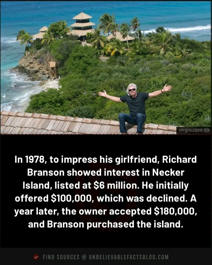 Man seated on a rooftop with lush island and ocean in the background, illustrating fascinating facts about purchase history.