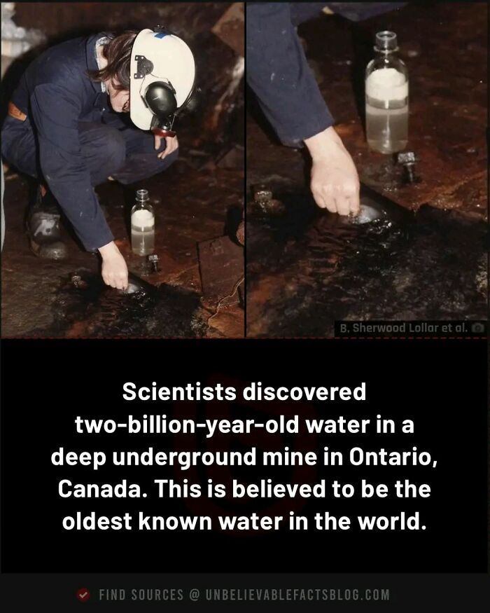 Scientist collecting ancient water sample in an underground mine, related to fascinating facts.