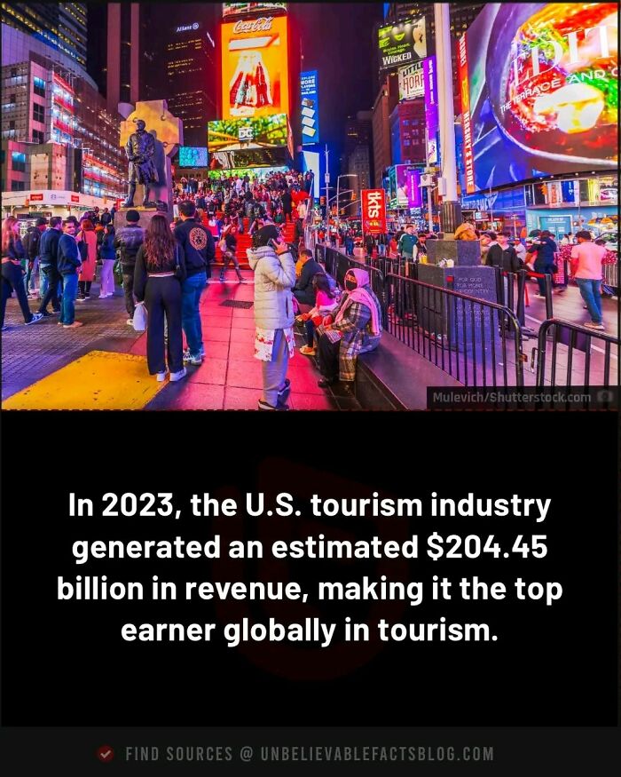 Crowded Times Square at night, highlighting vibrant lights and bustling tourism activity.