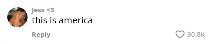 Comment from user 'Jess <3' stating, 'this is america' with 30.8K likes, reflecting Gen Z views on CEOs. Comment from user 'Jess <3' stating, 'this is america' with 30.8K likes, reflecting Gen Z views on CEOs.