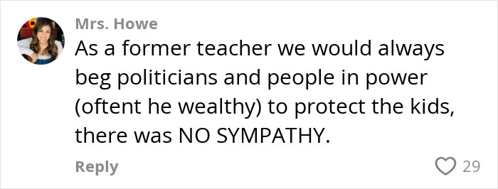 Comment by Mrs. Howe explaining lack of sympathy for wealthy politicians, highlighting Gen Z’s views on CEOs. Comment by Mrs. Howe explaining lack of sympathy for wealthy politicians, highlighting Gen Z’s views on CEOs.